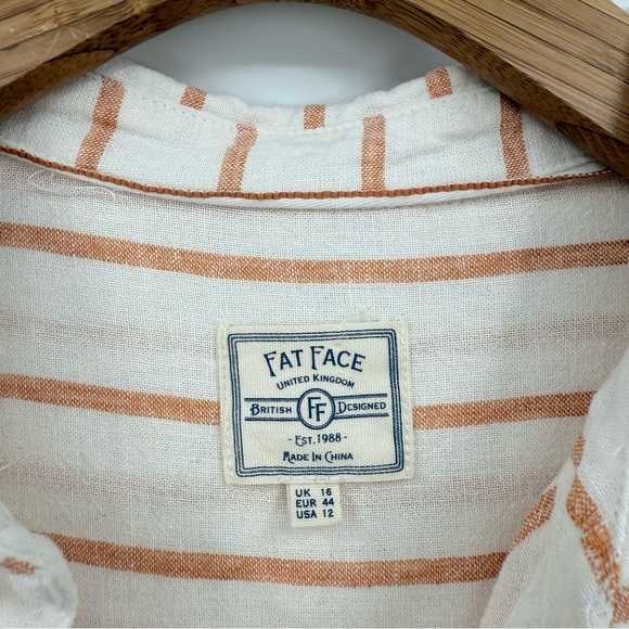 Fat Face Linen Viscose Striped Button Up Tunic Billie Shirt Size 12 - Picture 7 of 13